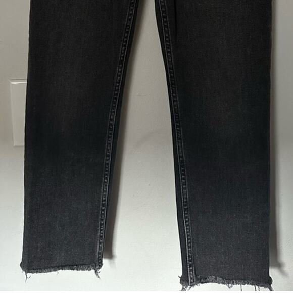 Everlane The High Rise Straight Jeans size 26 Faded Black Cut off Ankle Denim - Picture 6 of 10
